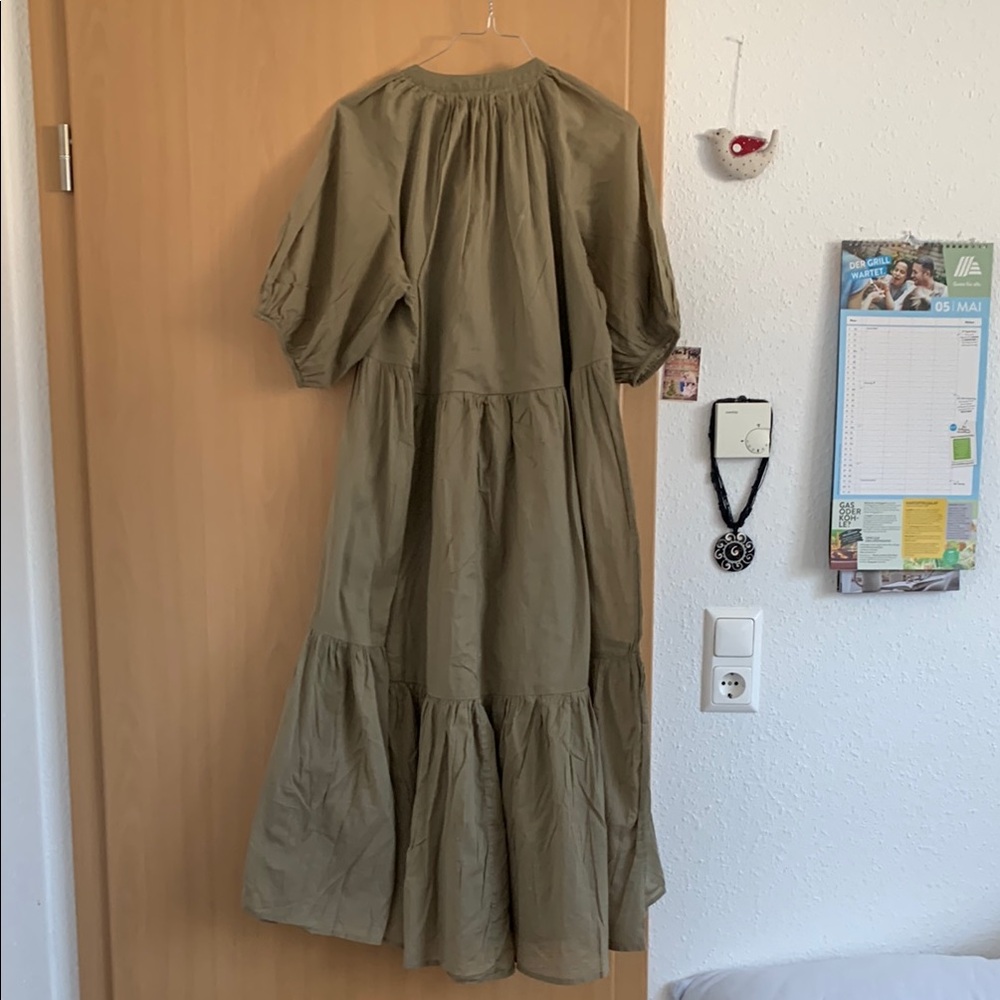 Spell | Honey Smock Dress in Olive | Sz XS, Organic Cotton - Picture 8 of 14